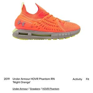 Under Armour Orange Knit Running Shoes with Neon Yellow Accents in Box